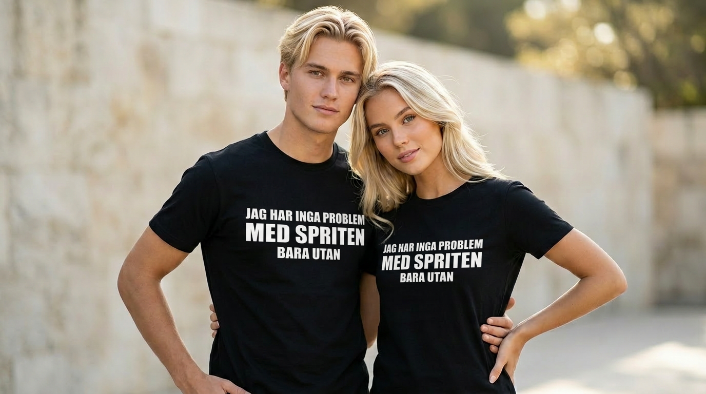 T-shirt Jag har inga problem MED SPRITEN bara UTAN