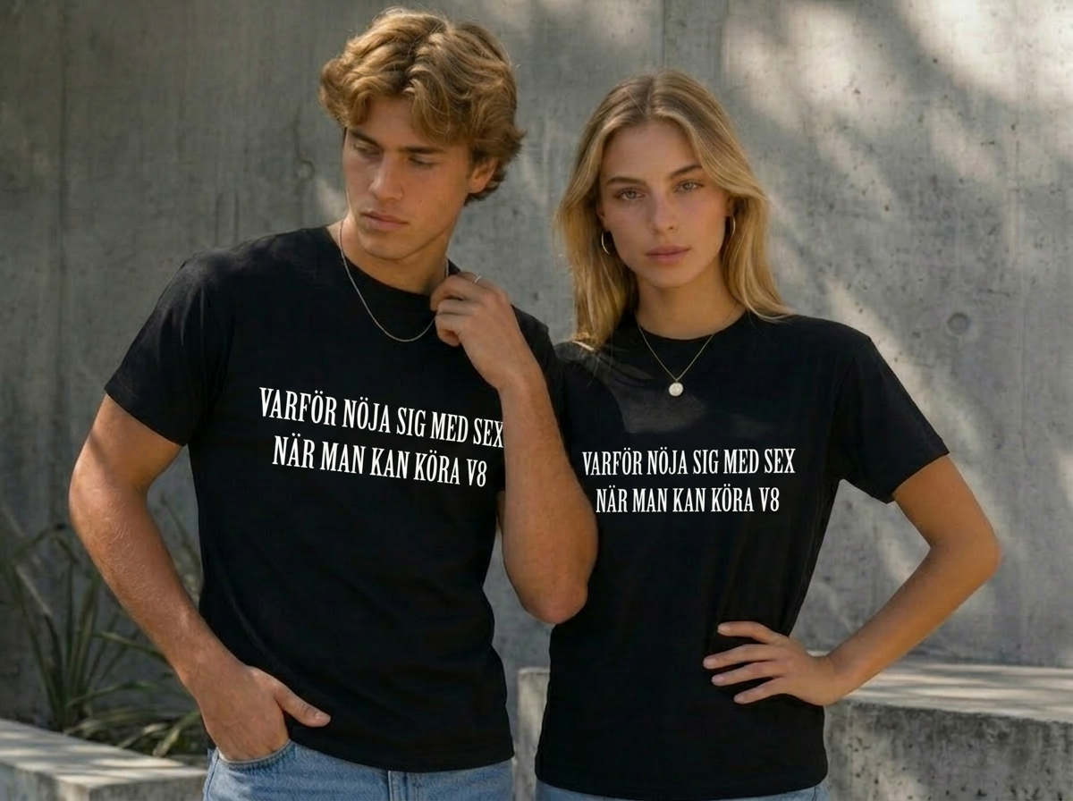 T-shirt Varför nöja sig med sex när man kan köra V8