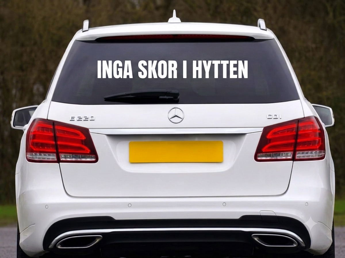Dekal - INGA SKOR I HYTTEN