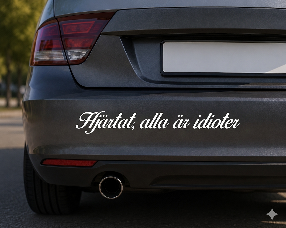 Hjärtat, alla är idioter Dekal