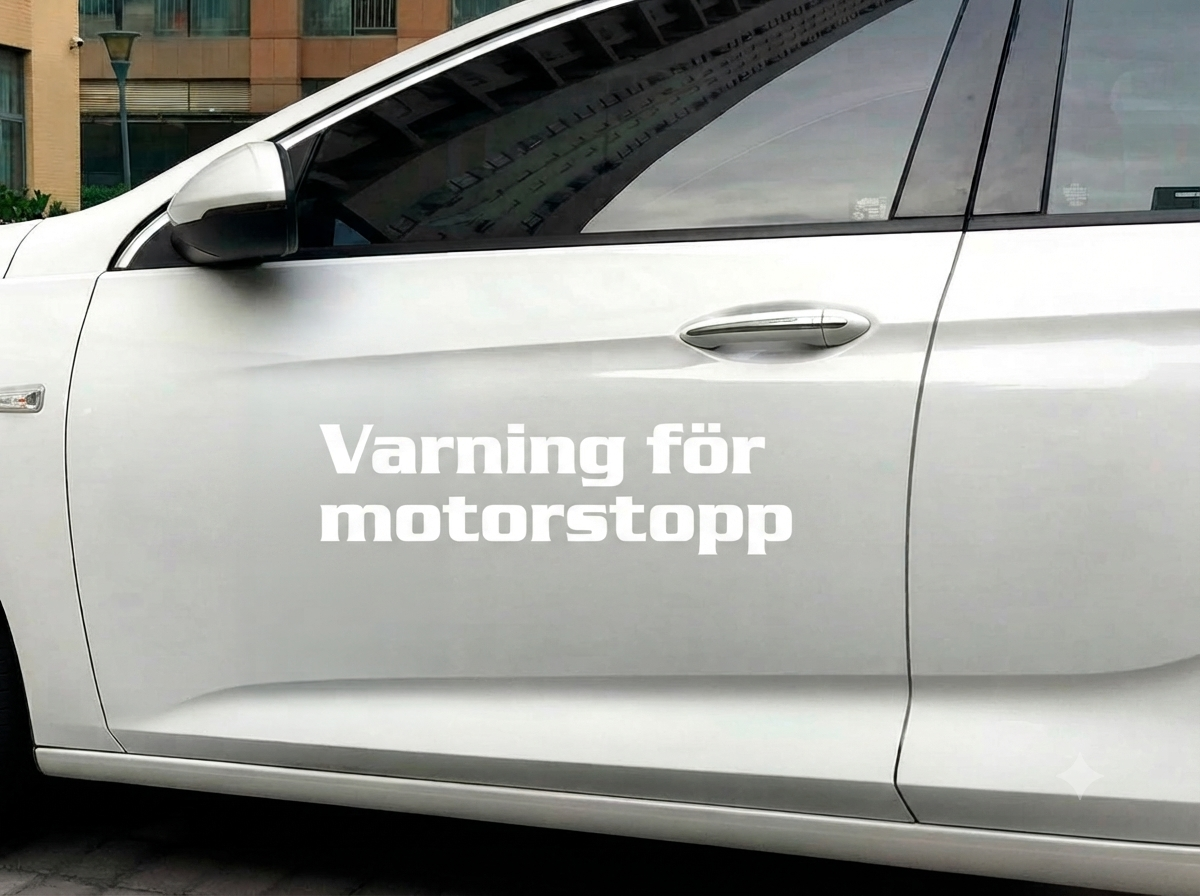 Dekal Varning för motorstopp