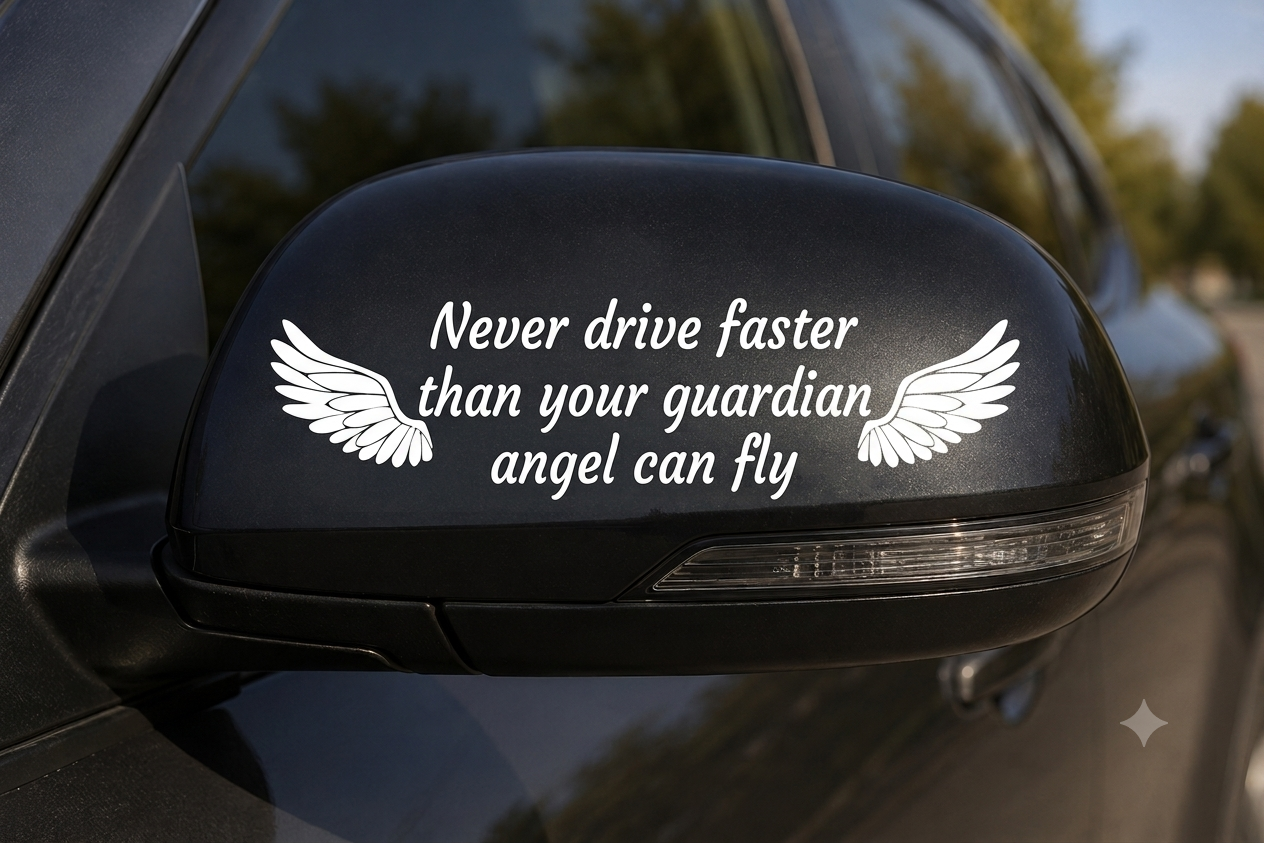 Dekal - Never drive faster than your guardian angel