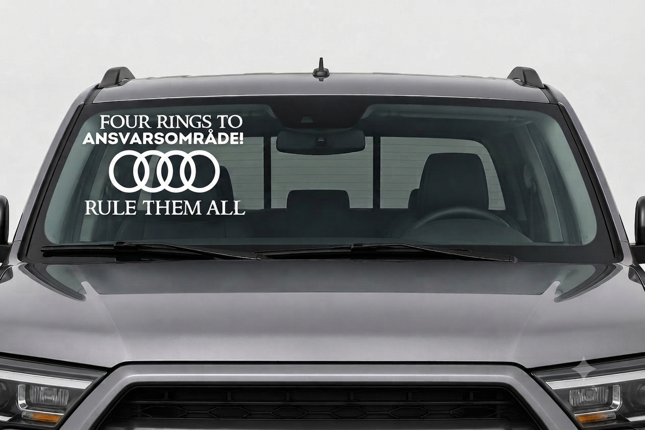 Dekal - Four rings to rule them all Audi ringar