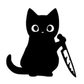 Dekal - Katt med kniv
