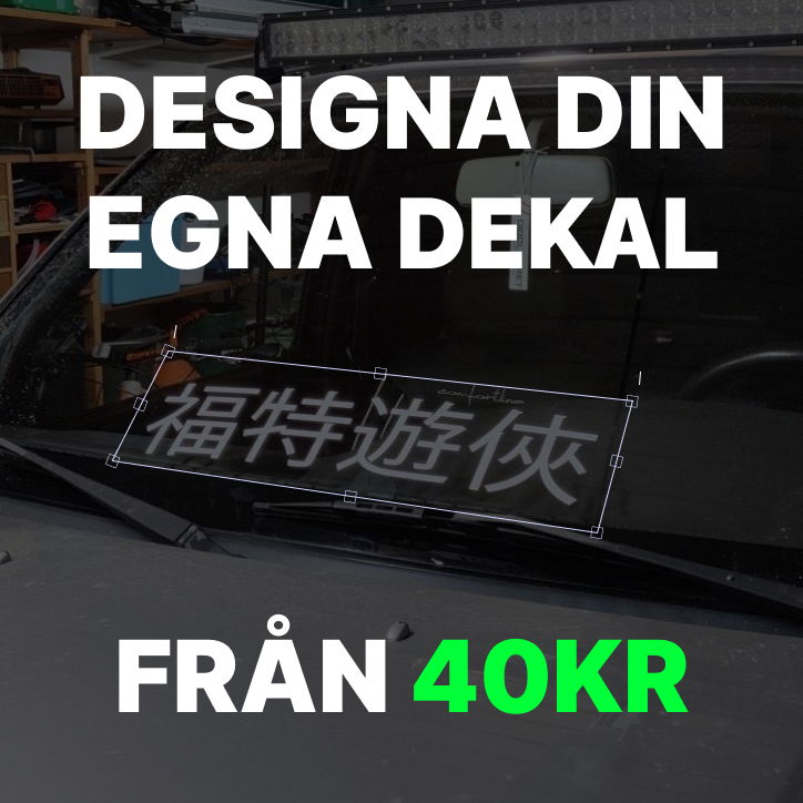 Framrutedekal Egen text