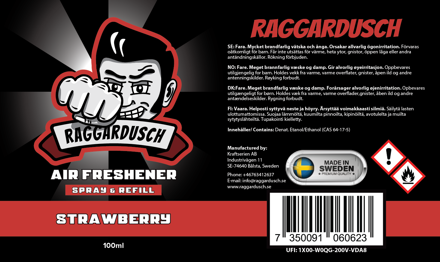 RAGGARDUSCH MAN STRAWBERRY SPRAY 100ML