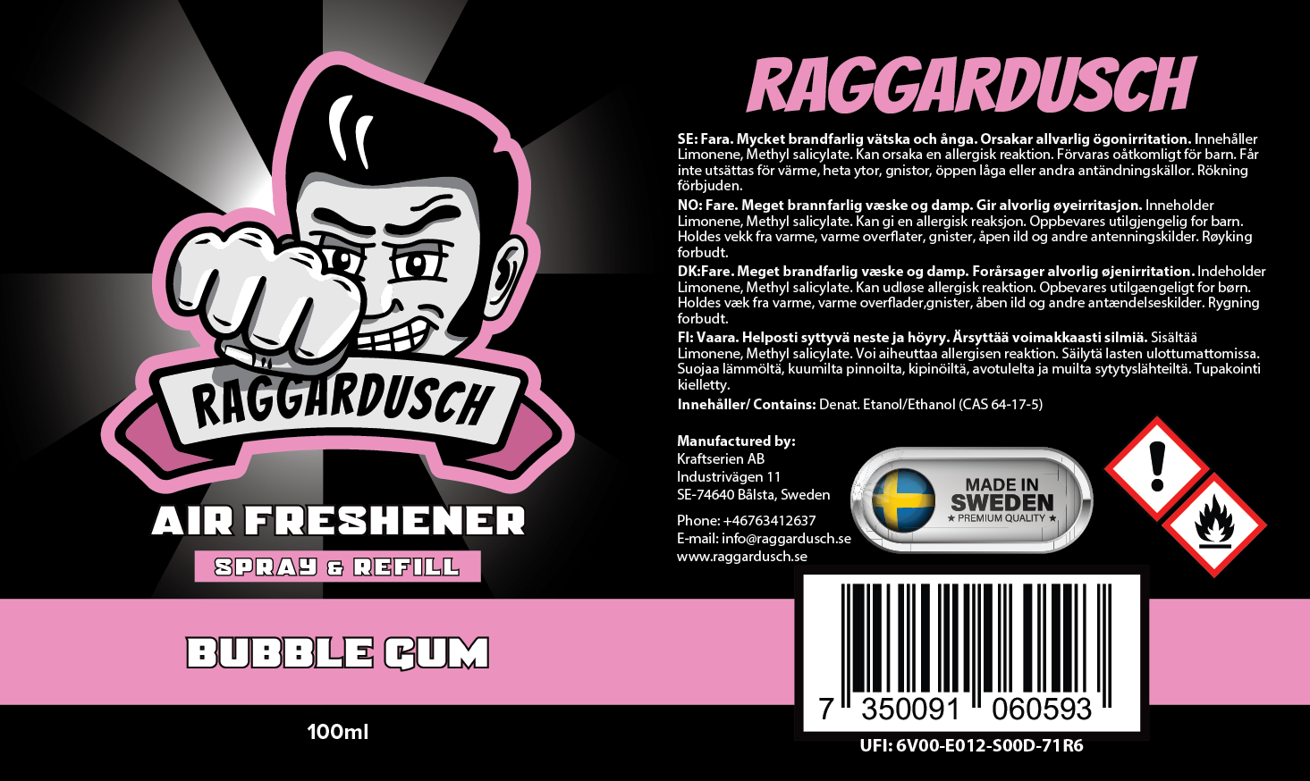 RAGGARDUSCH MAN BUBBLE GUM SPRAY 100ML