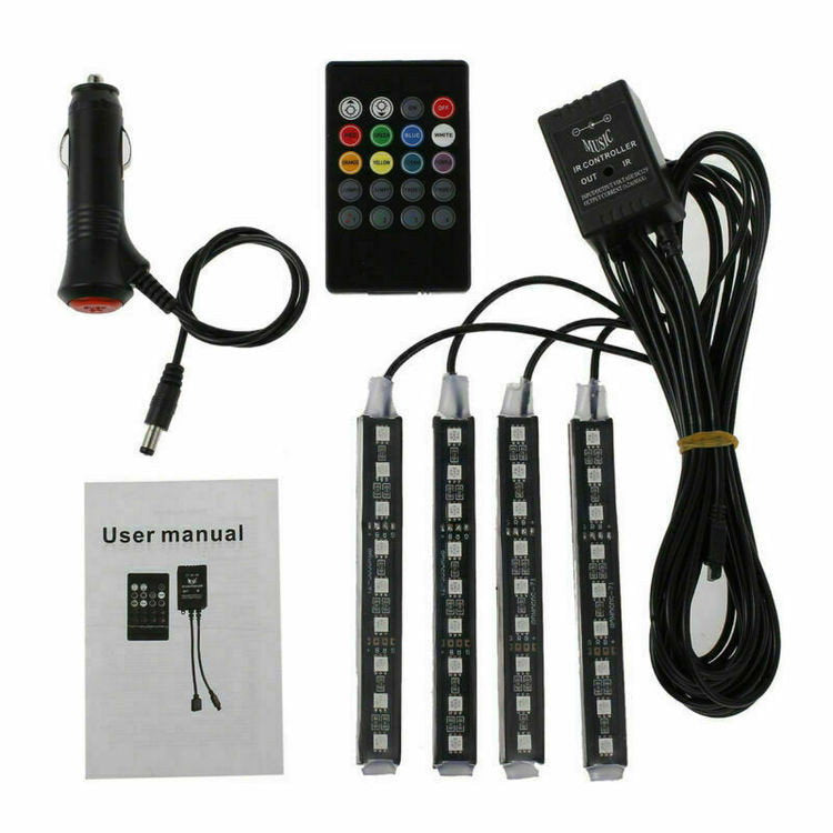 Fotbelysning RGB LED-lister med cigaretteuttag