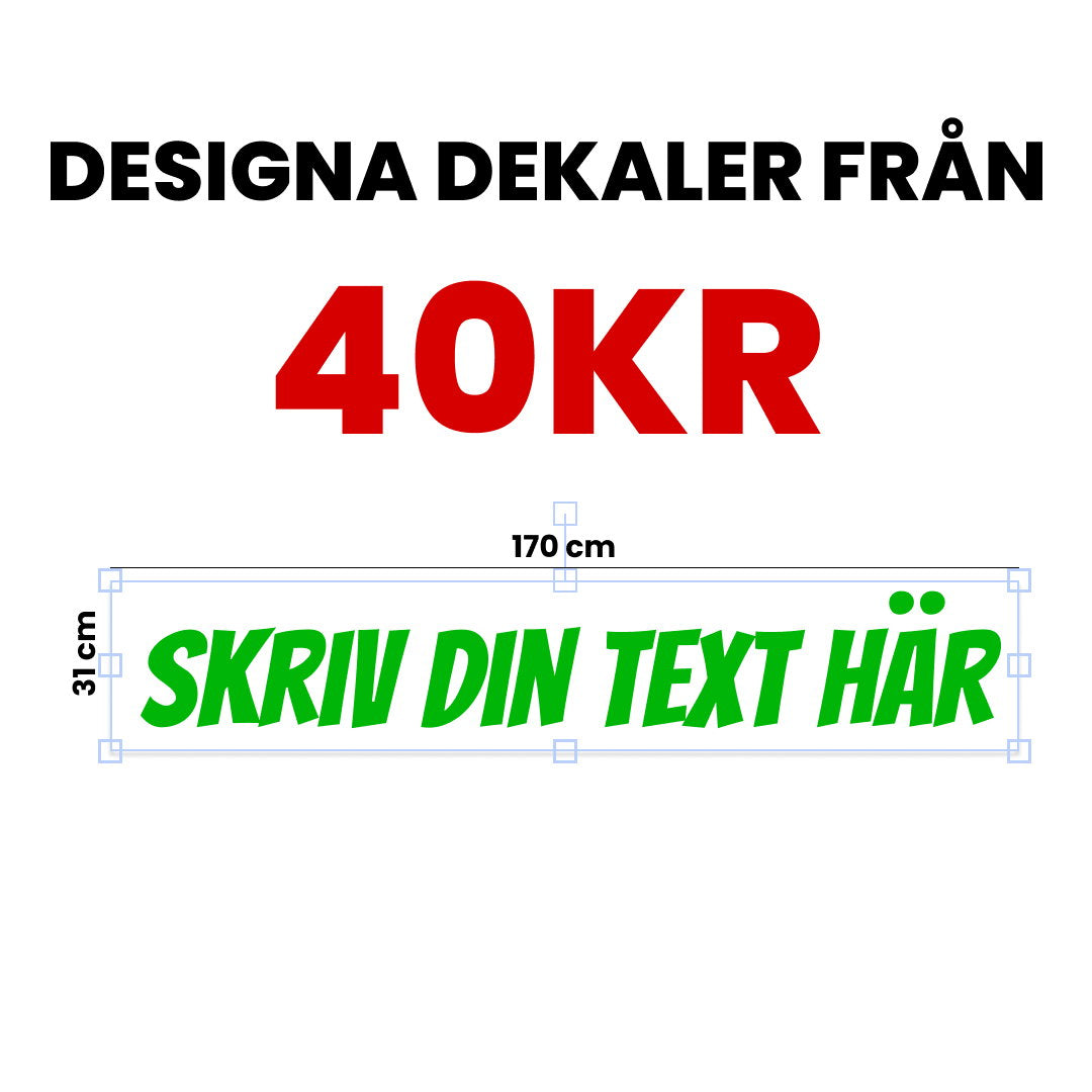 Framrutedekal Egen text