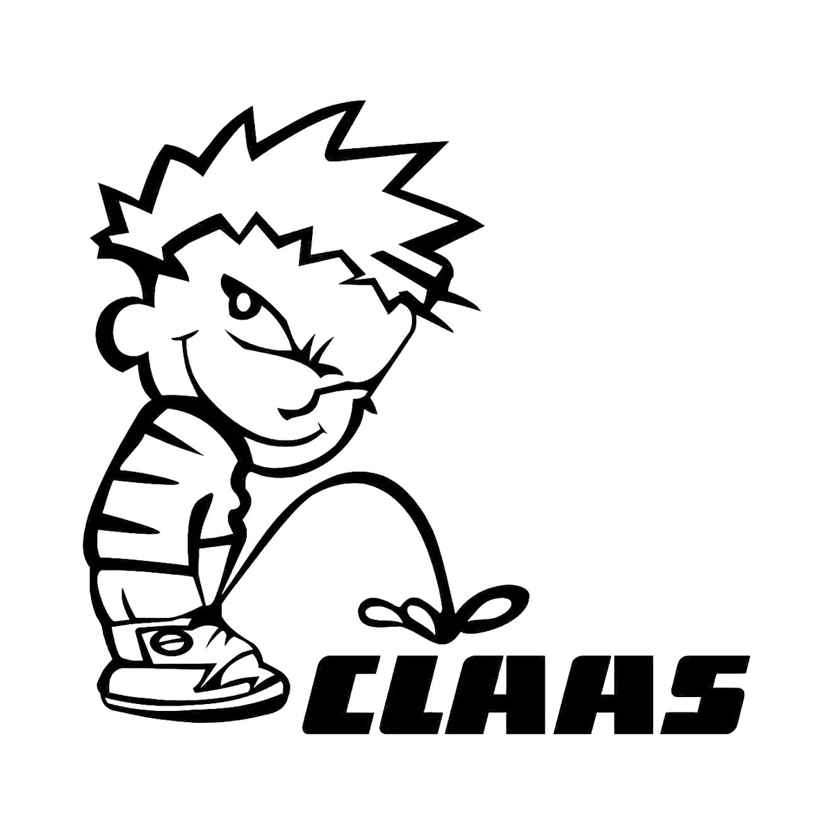 Kalle kissar på Claas - Dekal