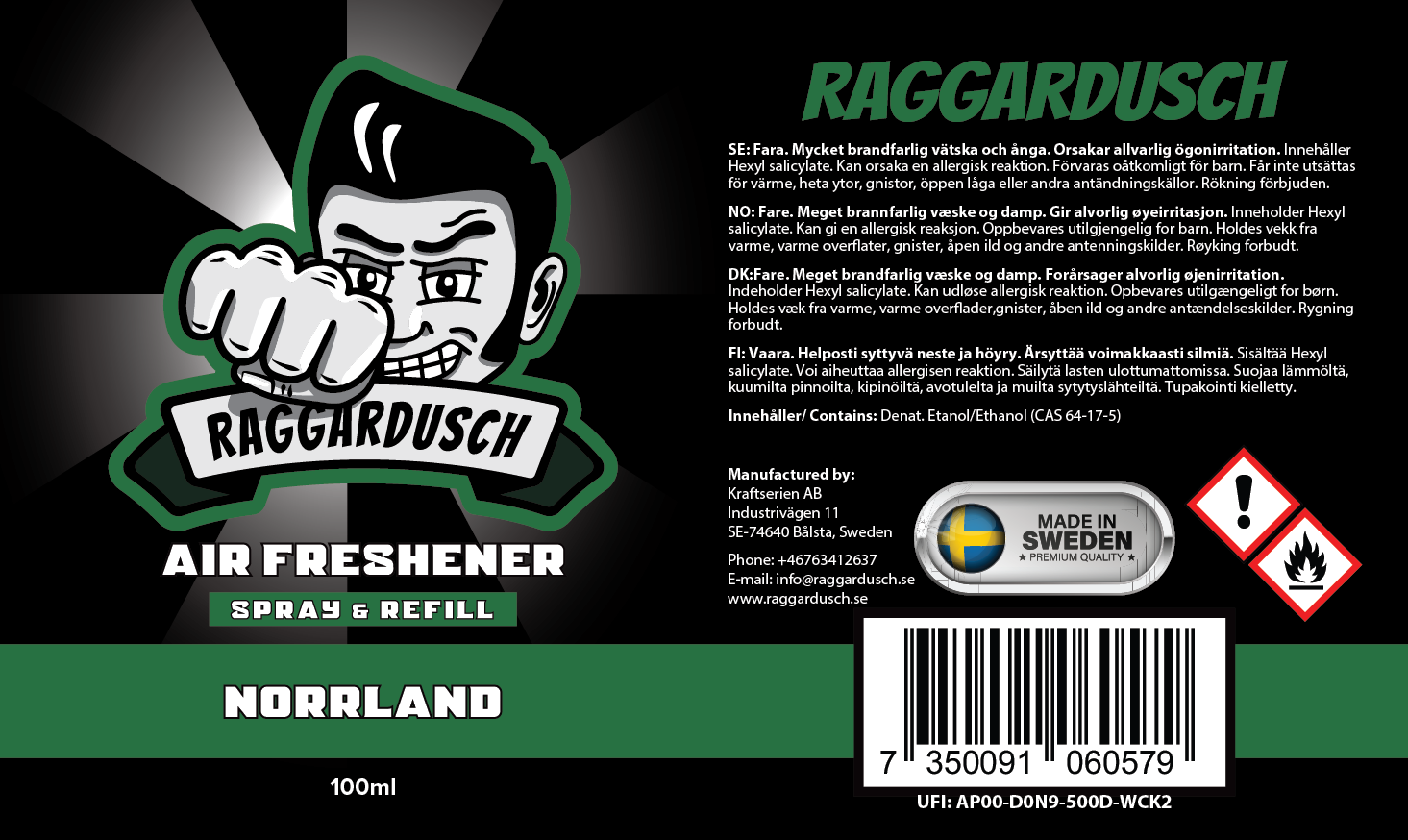 RAGGARDUSCH MAN NORRLAND SPRAY 100ML