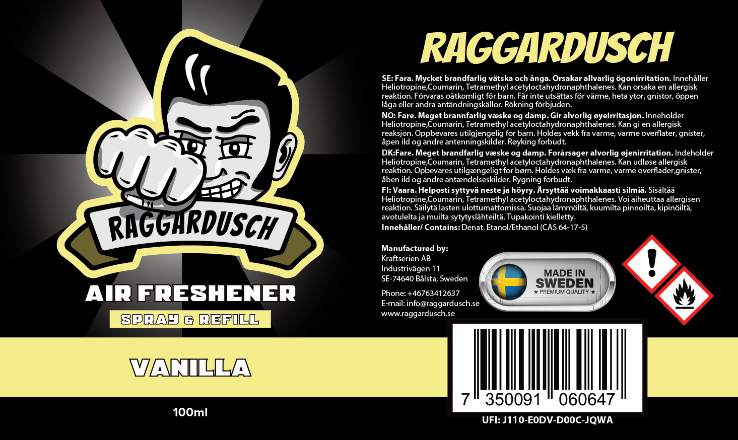 RAGGARDUSCH MAN VANILLA SPRAY 100ML