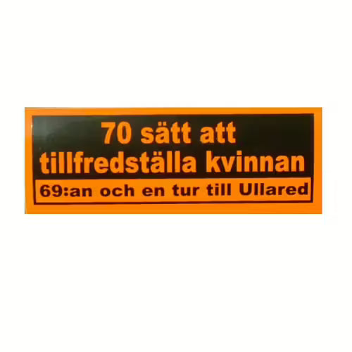 70 Sätt Att Tillfredställa Kvinnan. 69:an Och En Tur Till Ullared.