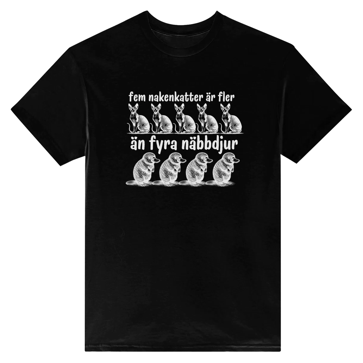 Fem Nakenkatter Är Fler T-Shirt