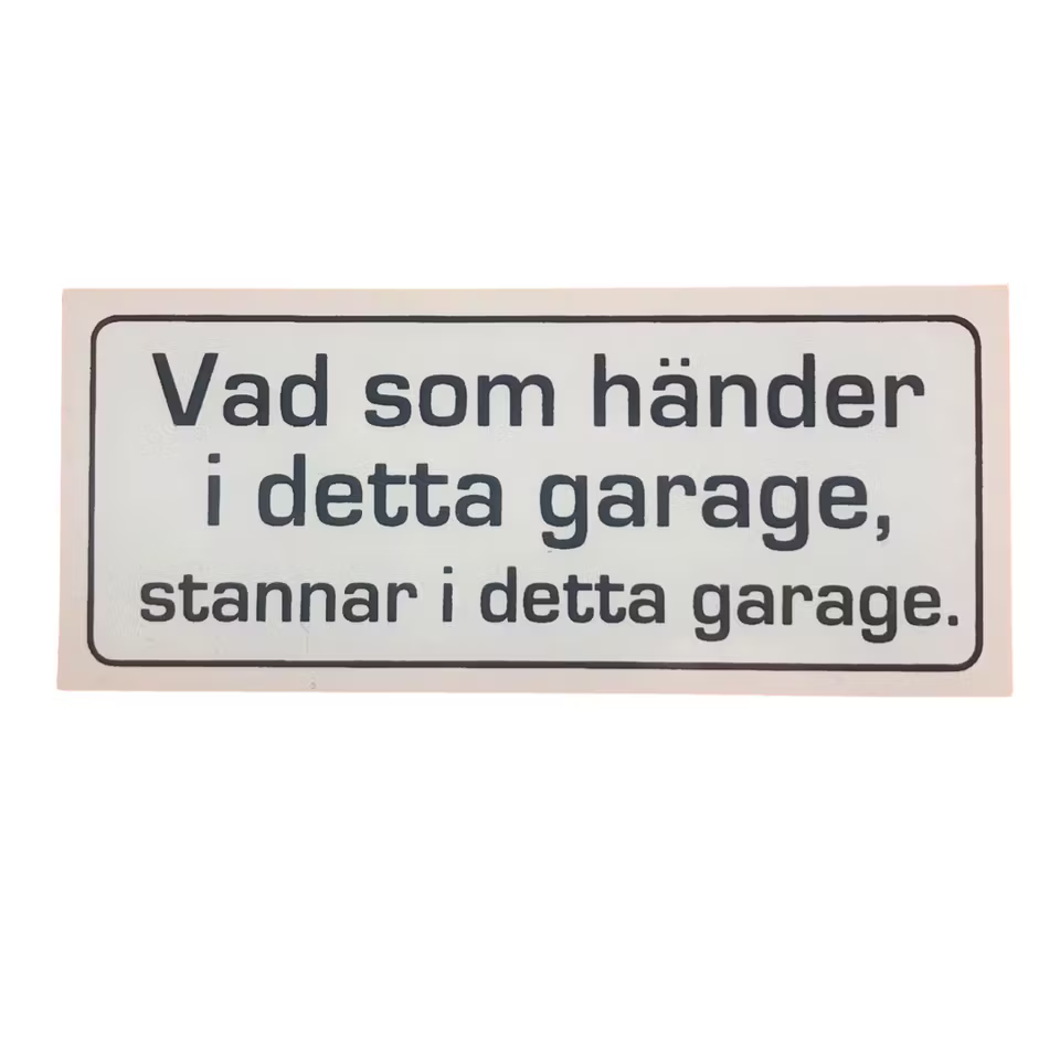 Garage - Klistermärke