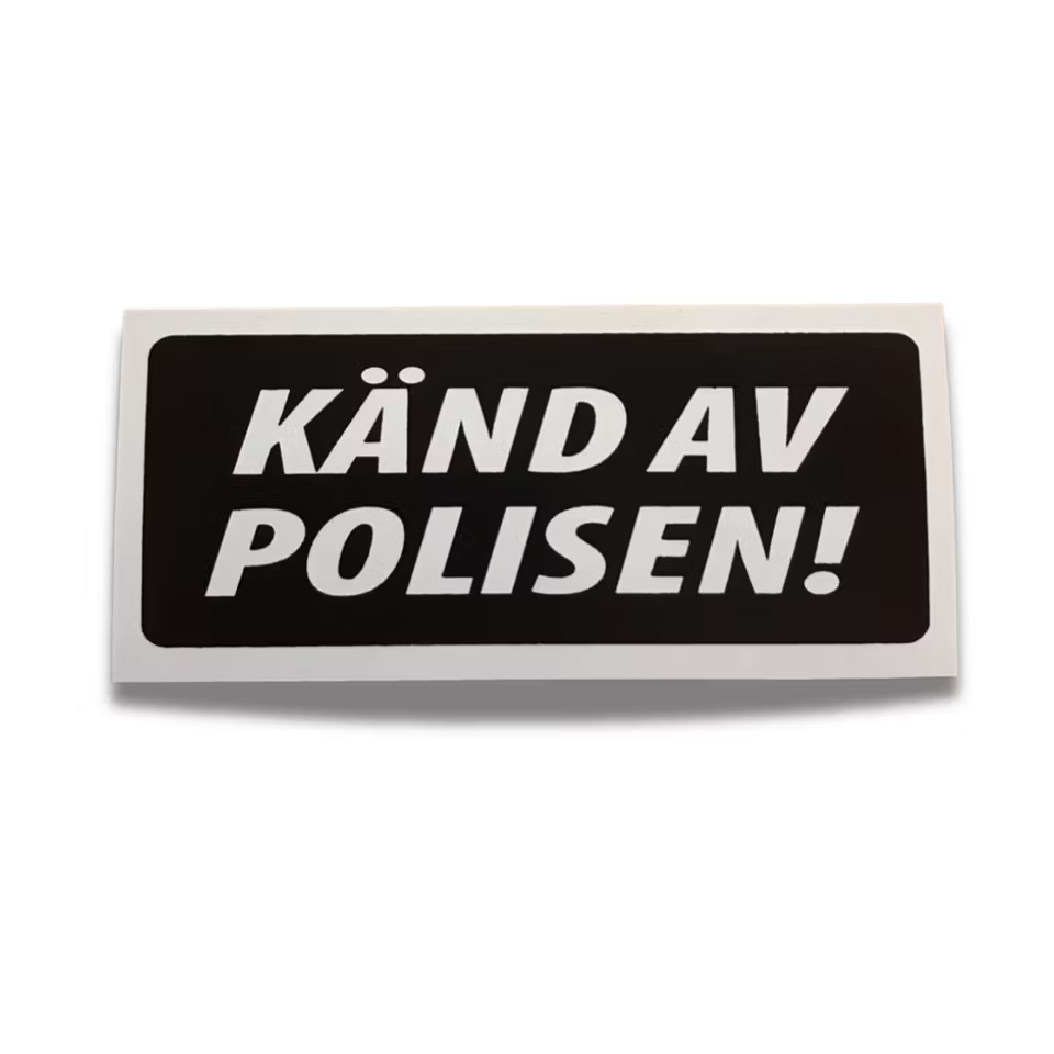 Känd av Polisen - Klistermärke