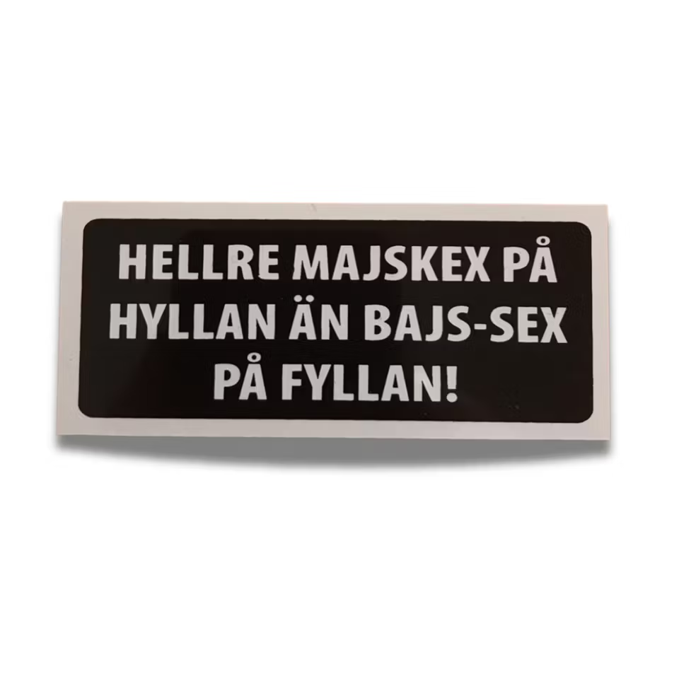 Hellre majskex på hyllan - Klistermärke