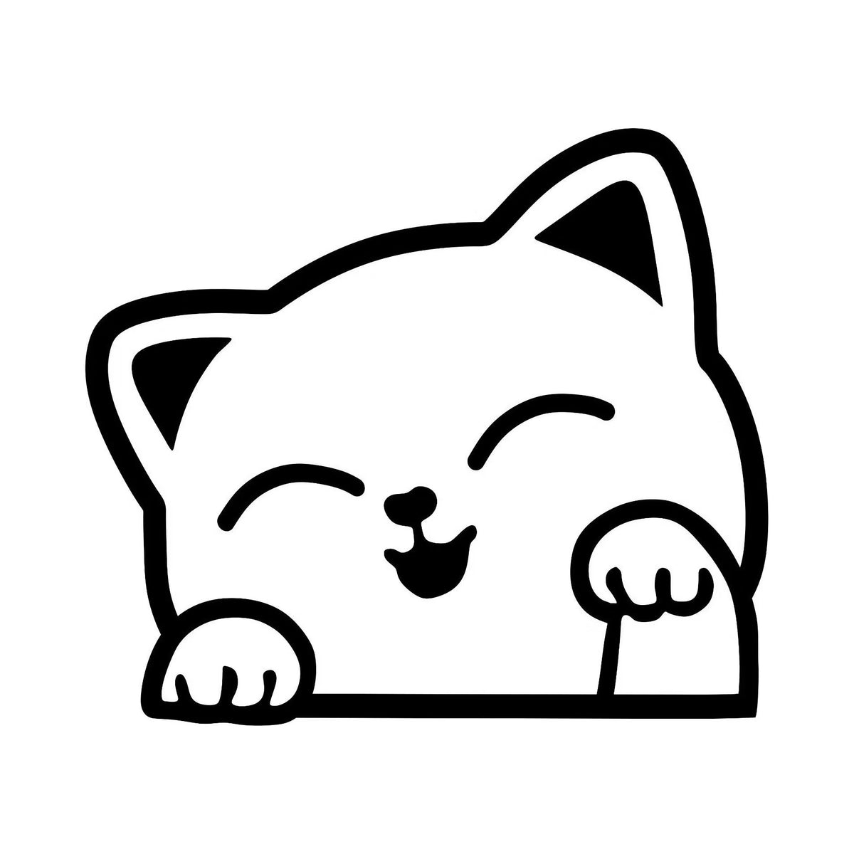 Dekal Katt kikar fram Tassar