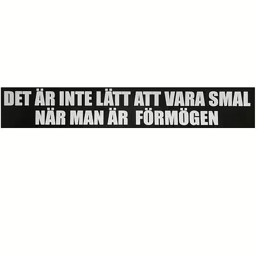 Det Är Inte Lätt Att Vara Smal När Man Är Förmögen.