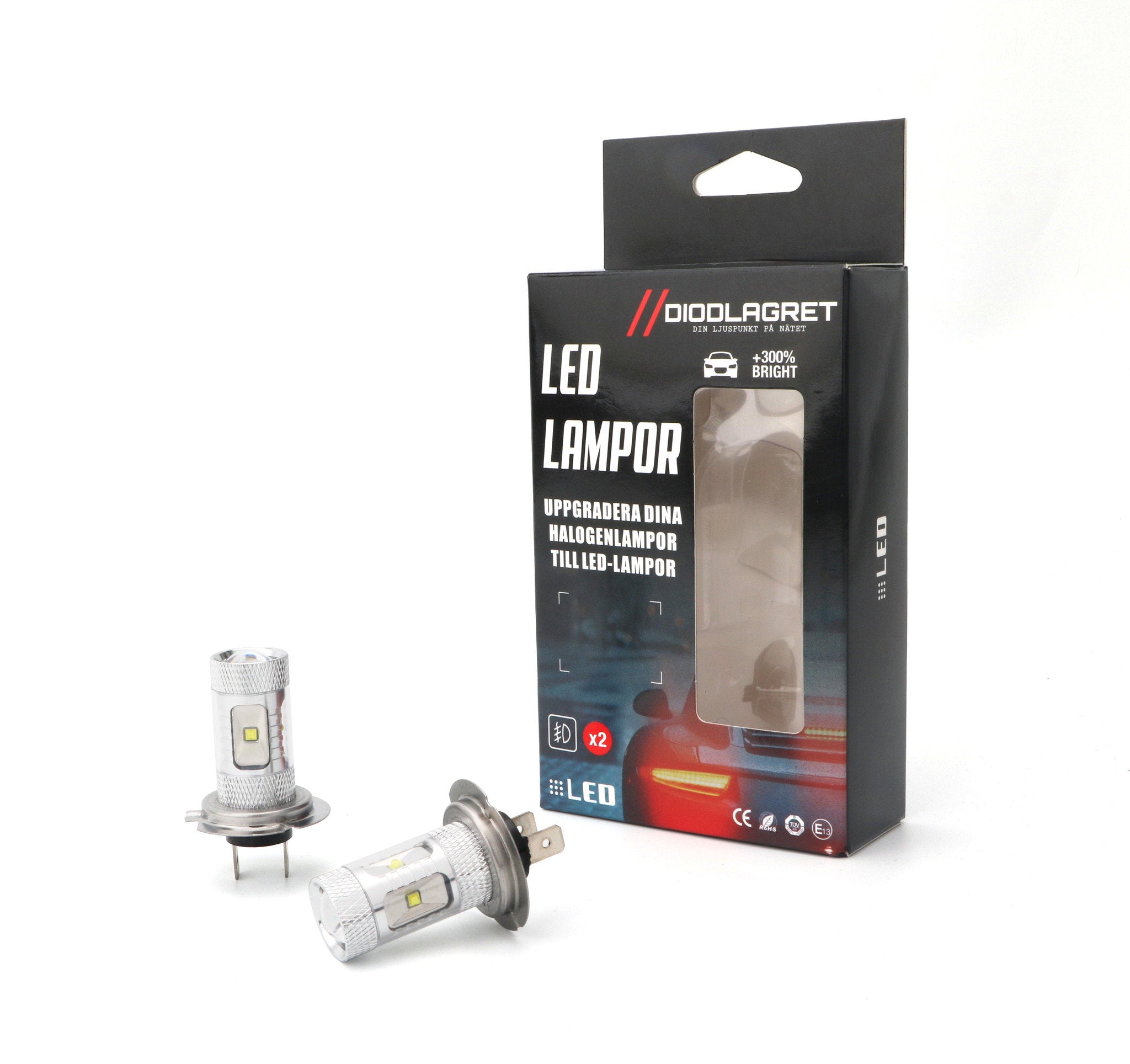 H7 Led-lampor 2pack Orange/Amber Dimljuslampor