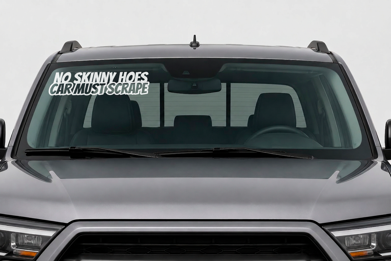 Dekal No skinny hoes car must scrape