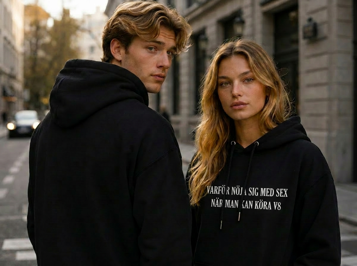Hoodie Varför nöja sig med sex när man kan köra V8