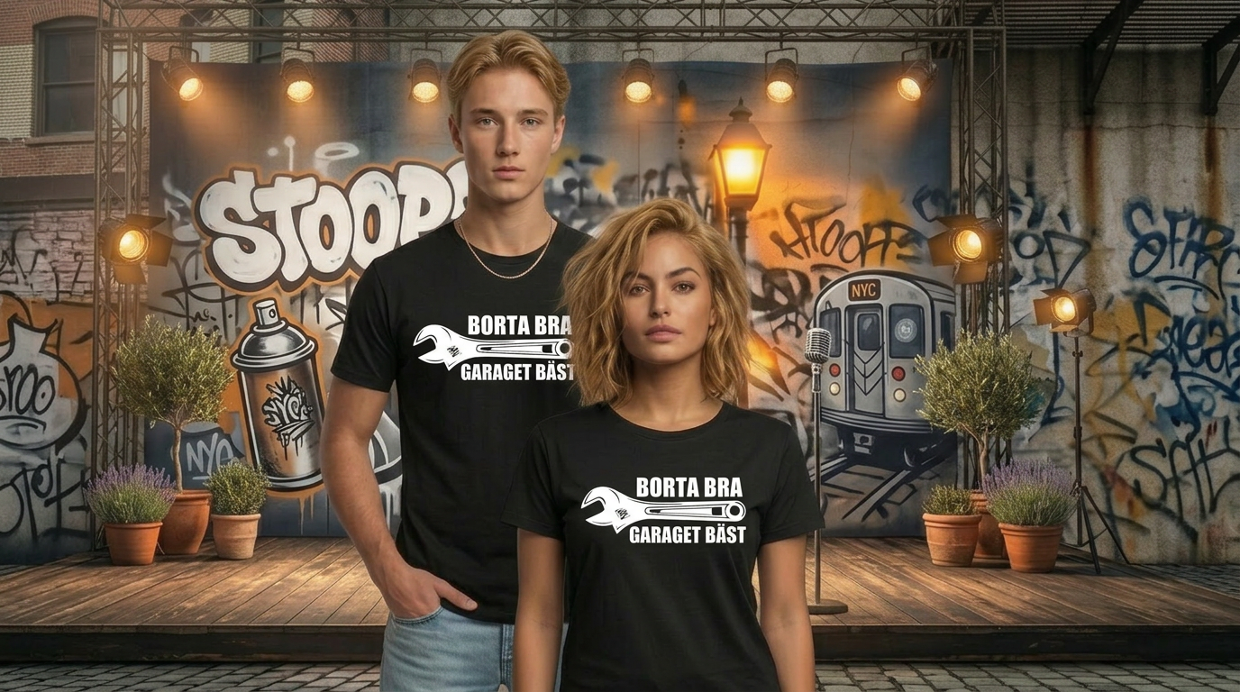 T-shirt Borta bra, garaget bäst