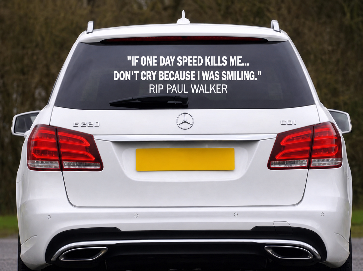 Dekal - If speed one day kills me Paul Walker