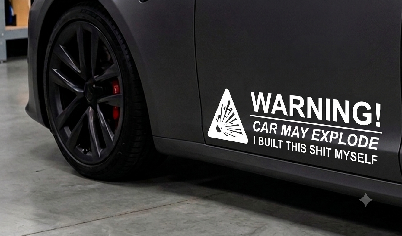Dekal - Warning! Car may explode