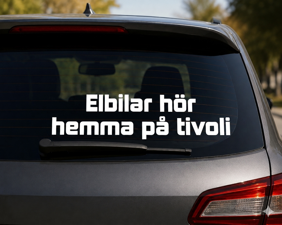 Dekal - Elbilar hör hemma på tivoli
