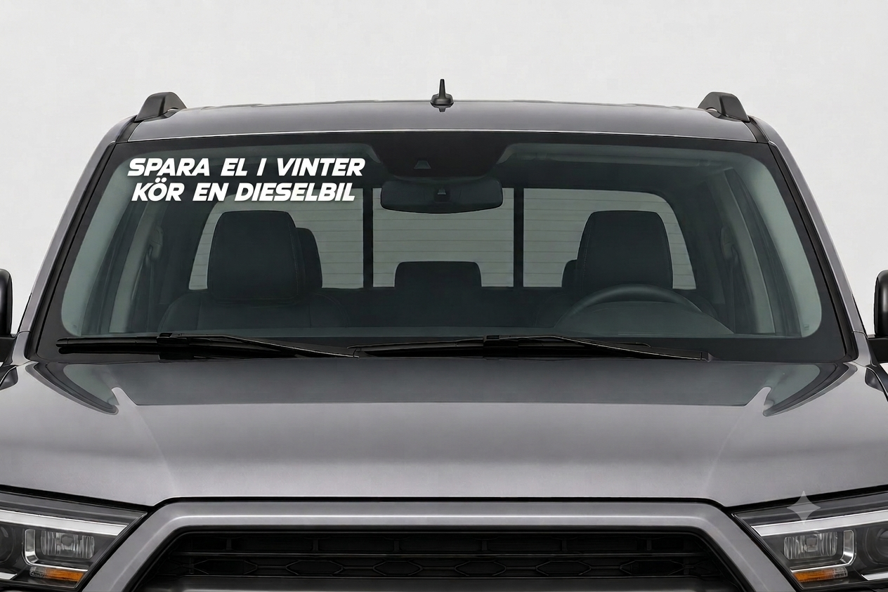 Dekal - Spara el i vinter kör en dieselbil