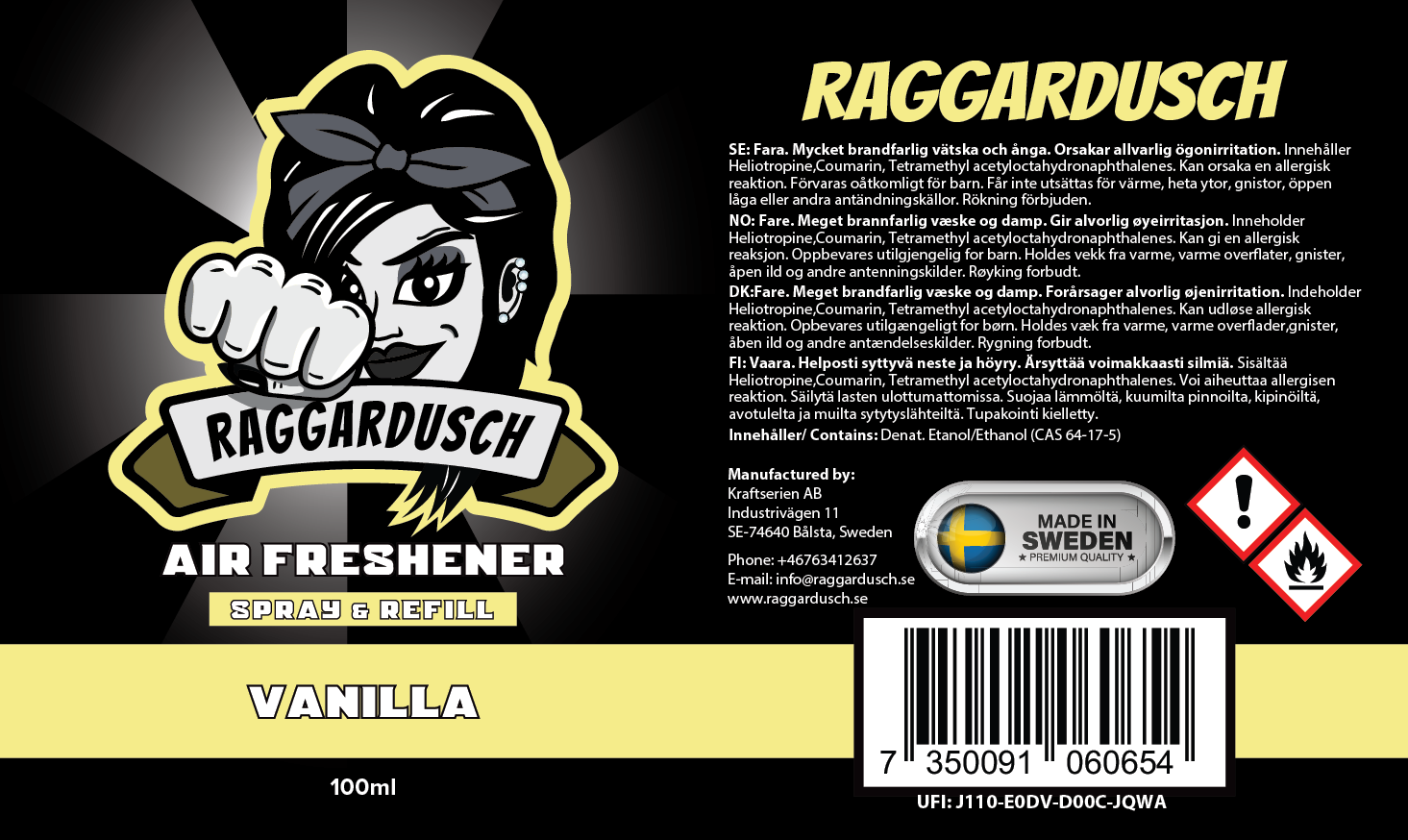 RAGGARDUSCH LADY VANILLA SPRAY 100ML