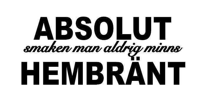 ABSOLUT HEMBRÄNT Dekal