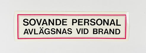 Klistermärke Sovande personal