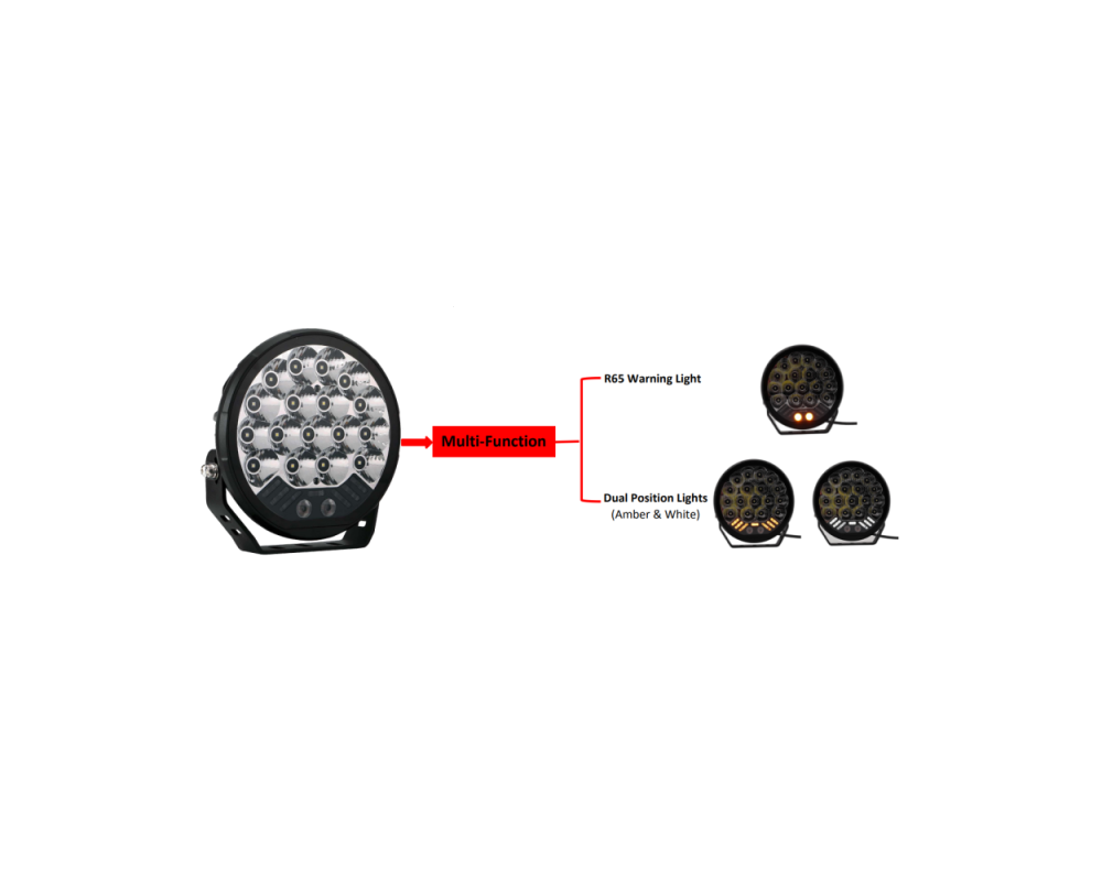 V-Sight ROADKING 9" LED-Extraljus med blixtljus och positionsljus