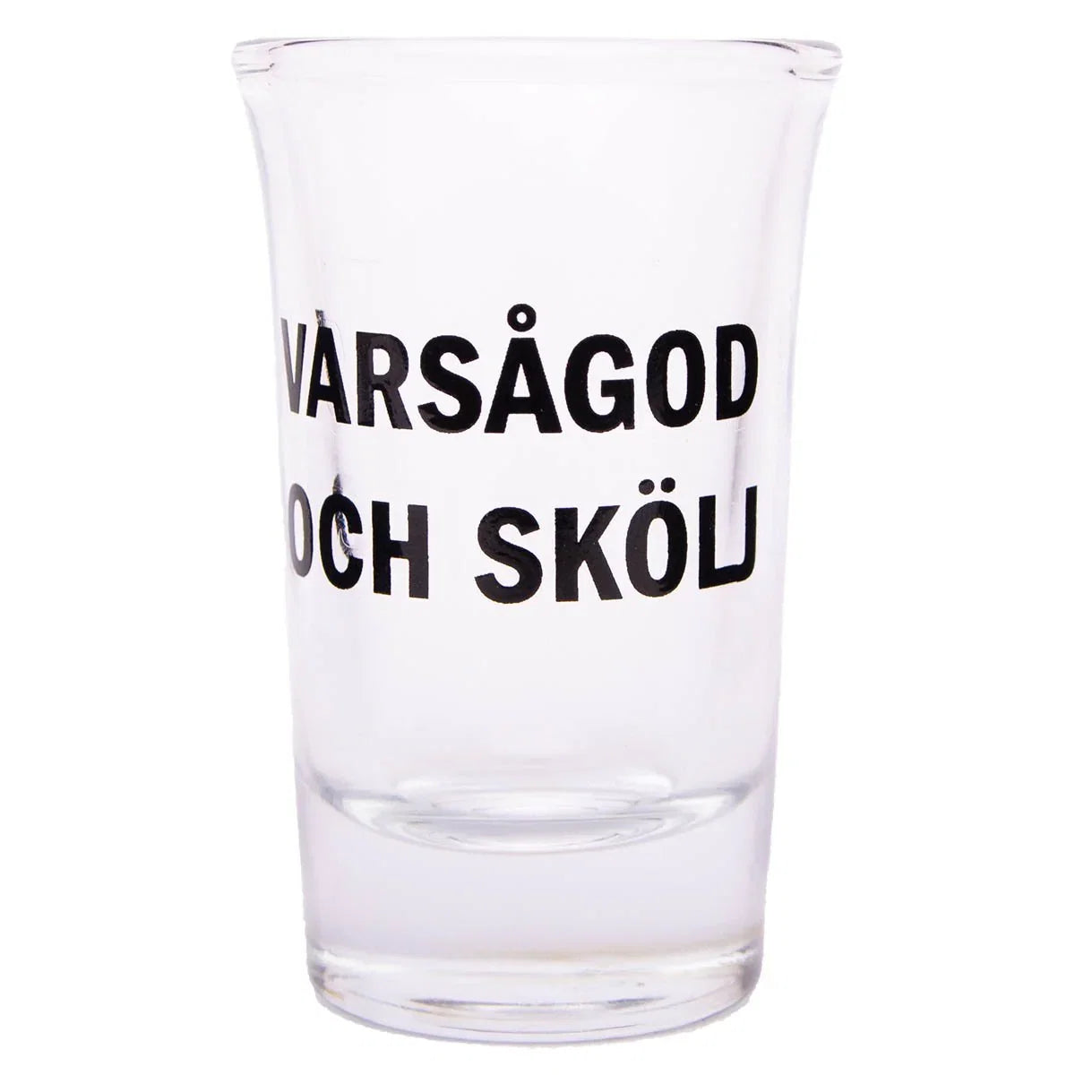 Snapsglas, varsågod och skölj