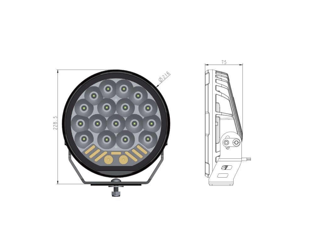 V-Sight ROADKING 9" LED-Extraljus med blixtljus och positionsljus