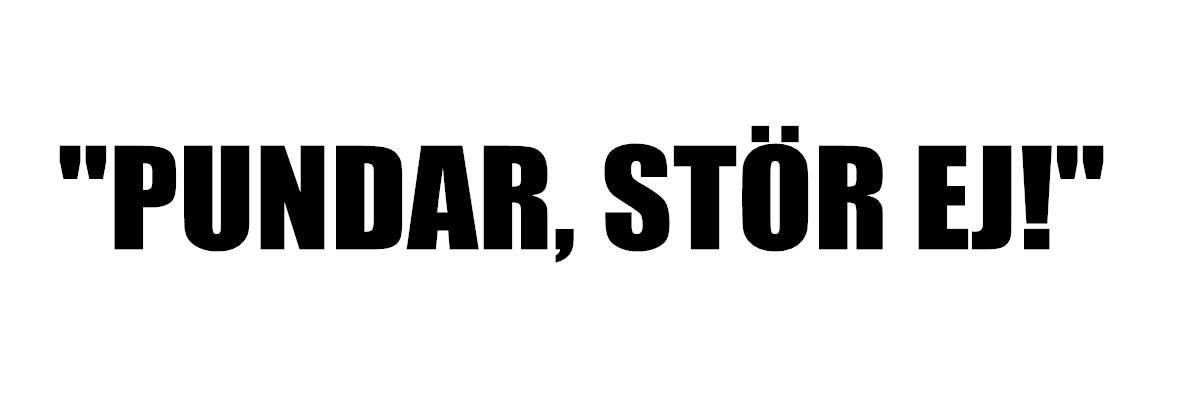 "Pundar stör ej" Dekal