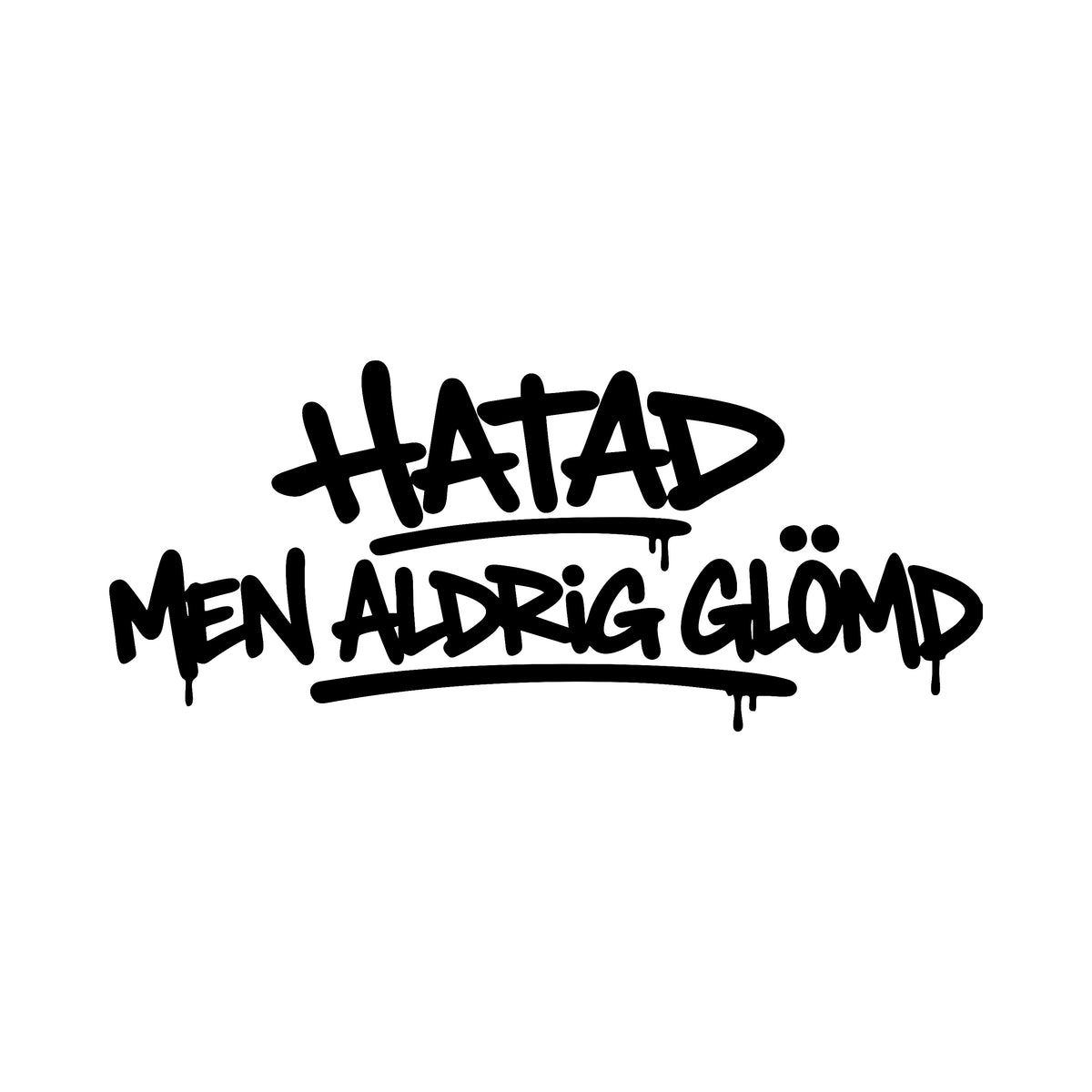 Hatad men aldrig glömd - Dekal