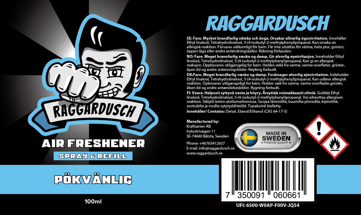 RAGGARDUSCH MAN PÖKVÄNLIG SPRAY 100ML