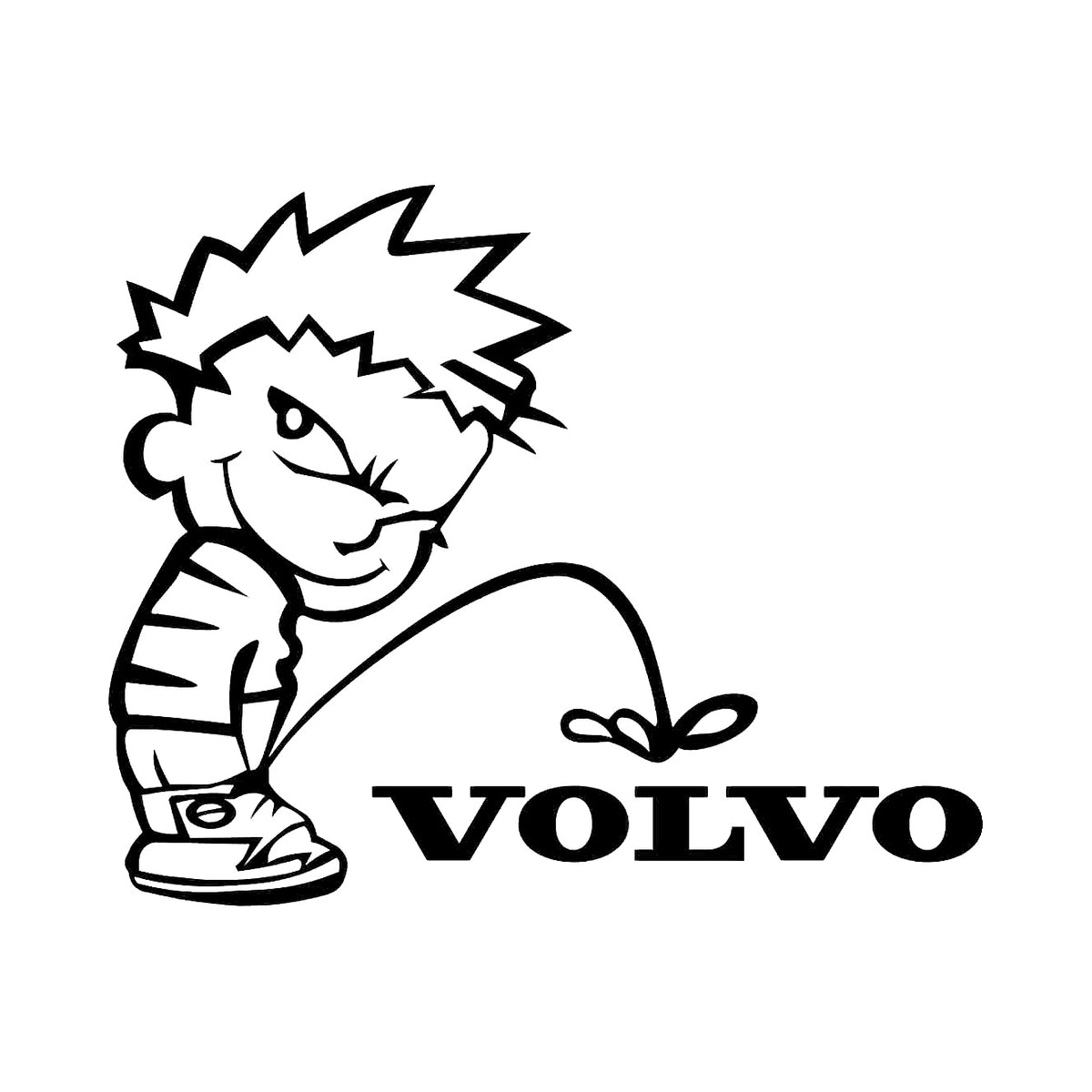 Kalle kissar på Volvo - Dekal