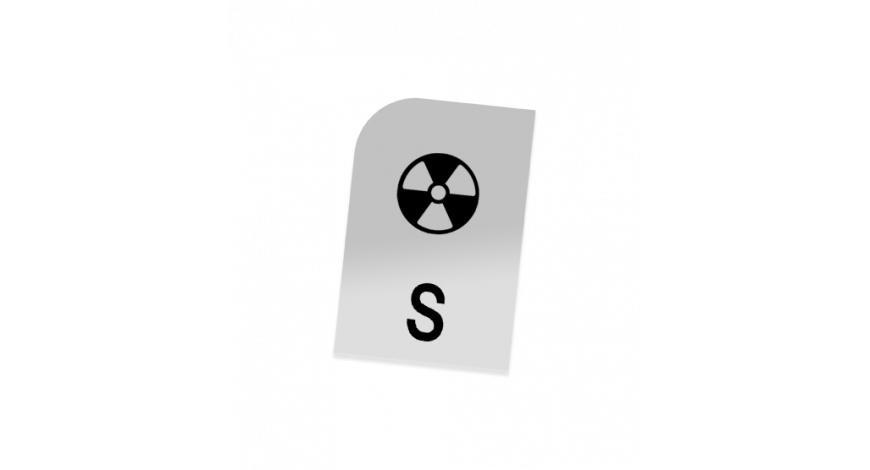 MC S-märke vit radioaktiv
