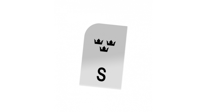 MC S-märke vit Tre kronor