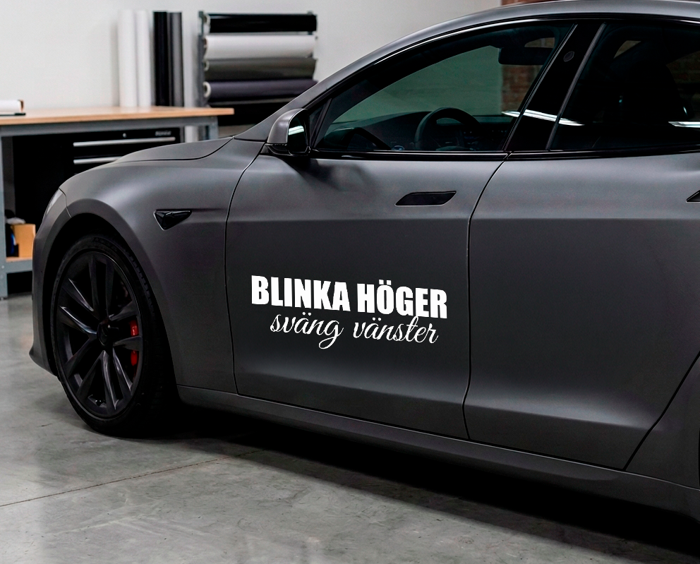 Blinka höger, sväng vänster dekal