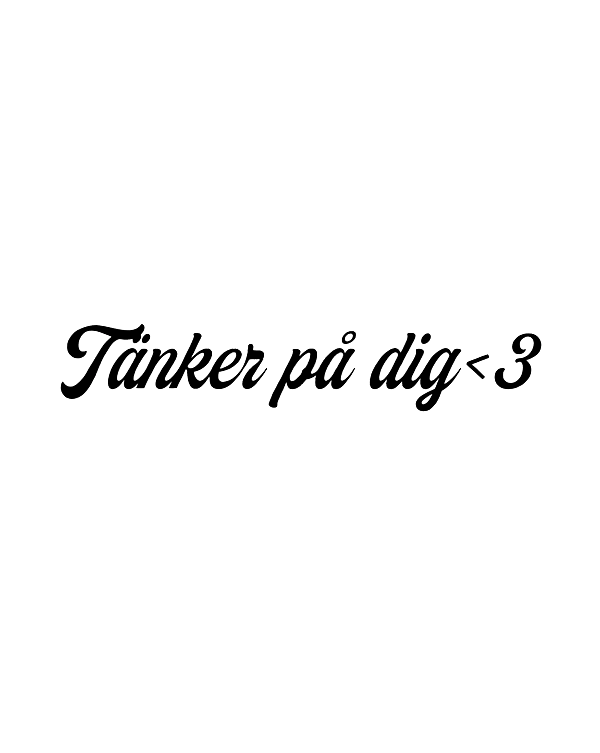 Dekal Tänker på dig<3