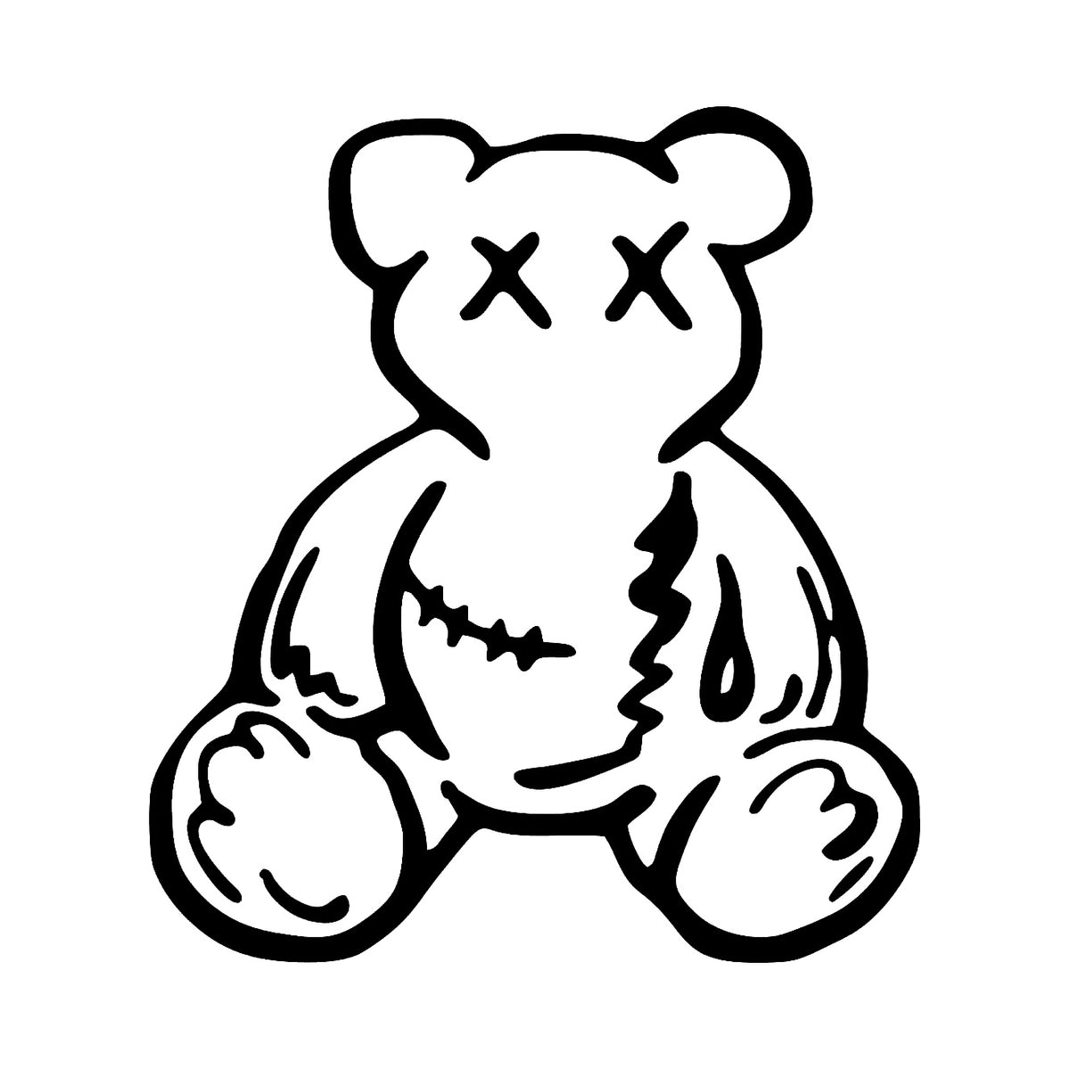 Sliten nalle - Dekal